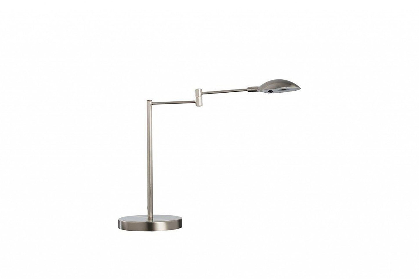 16" Silver Metal Desk Table Lamp With Silver Shade