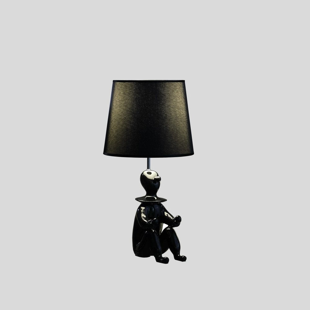 21? Black Sculptural Clown Phone Holder Desk Lamp