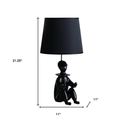 21? Black Sculptural Clown Phone Holder Desk Lamp