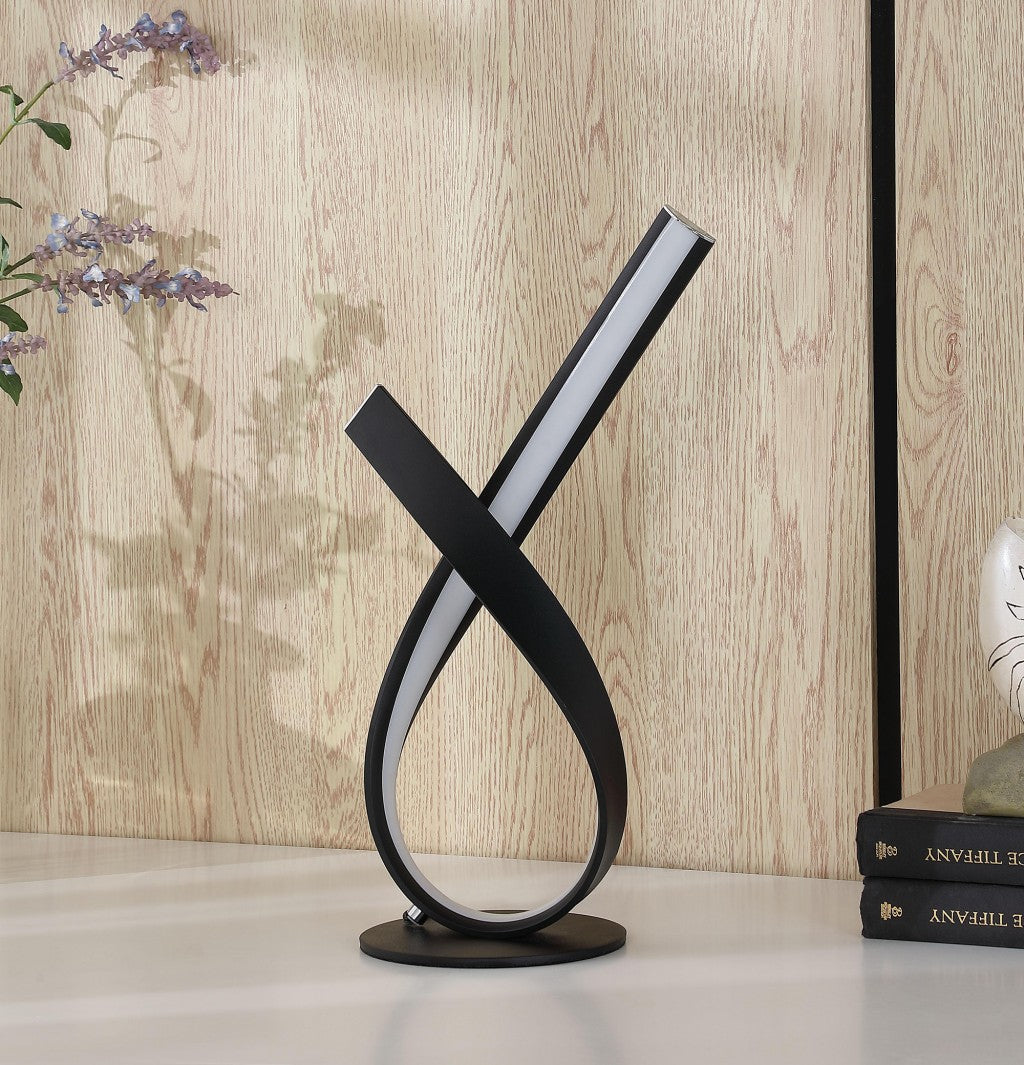 17" Black Bedside Led Table Lamp