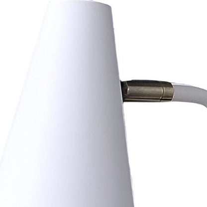 20" Compact White Metal Desk Lamp