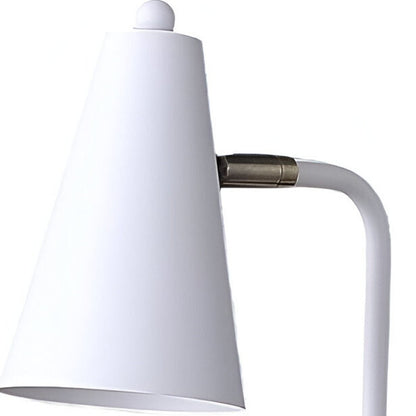 20" Compact White Metal Desk Lamp