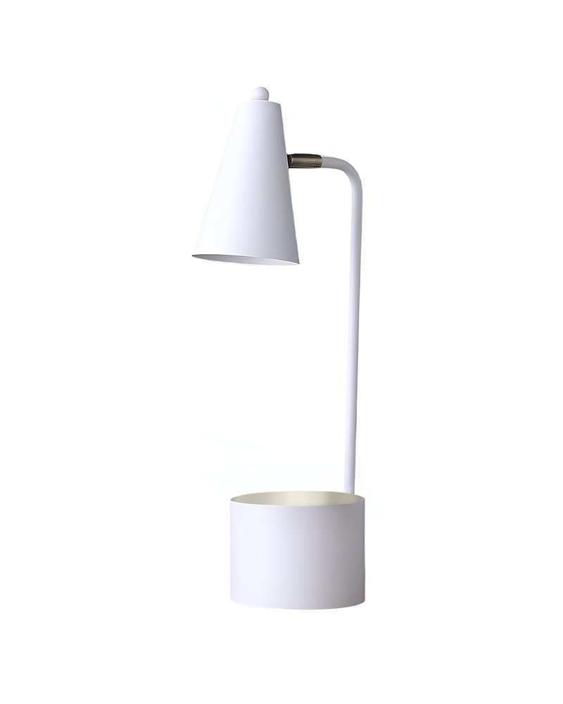 20" Compact White Metal Desk Lamp