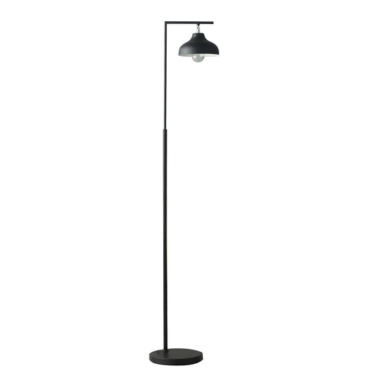 63" Black Modern Farmhouse Floor Lamp with Black Shade