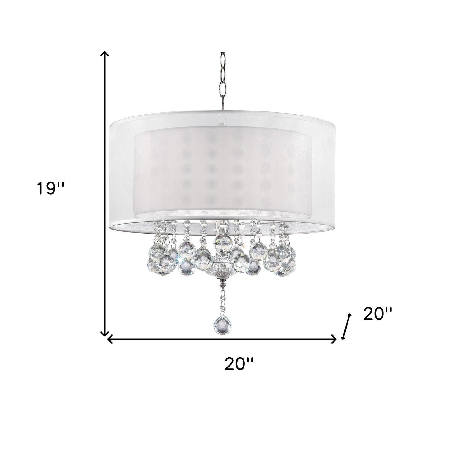 Chic Silver Ceiling Lamp with Crystal Accents and Silver Shade