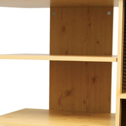 35" Wood Brown Open Shelving TV Stand