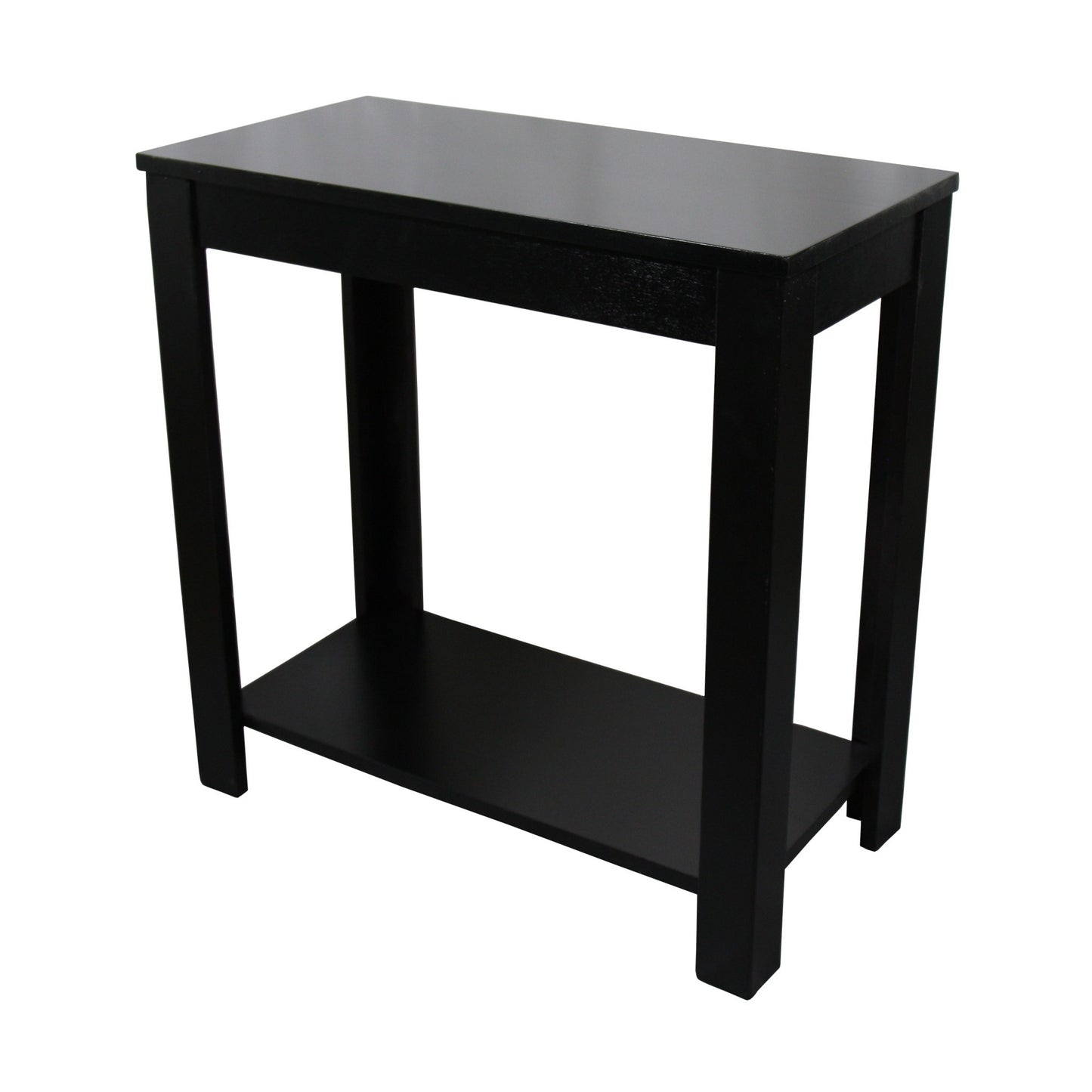 24" Black End Table With Shelf