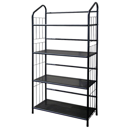 49" Black Metal Four Tier Bookcase