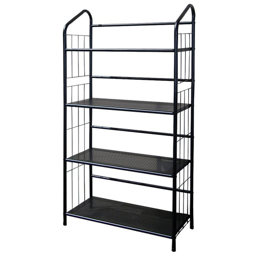 49" Black Metal Four Tier Bookcase