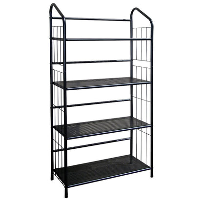 49" Black Metal Four Tier Bookcase