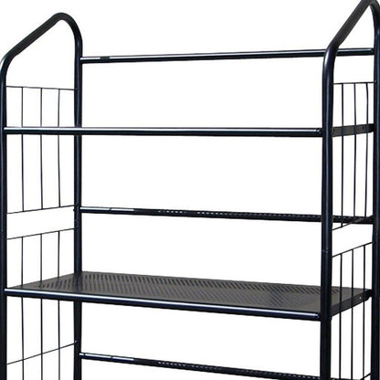 49" Black Metal Four Tier Bookcase