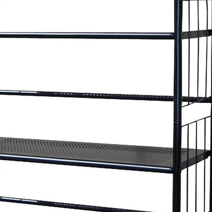 49" Black Metal Four Tier Bookcase