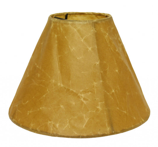 14" Brown Slanted Empire Crinkle Oil Paper Lampshade