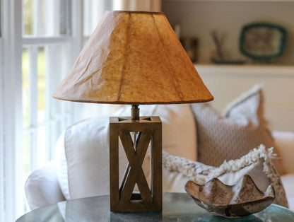 Brown Crinkle Oil Paper Empire Lamp Shade