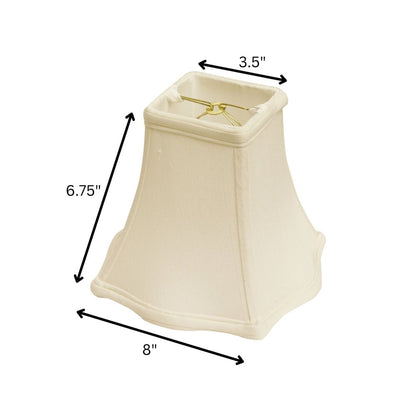 White Monay Shantung Silk Square Lamp Shade