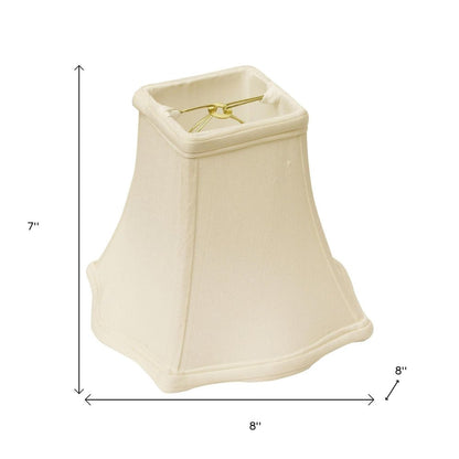 White Monay Shantung Silk Square Lamp Shade
