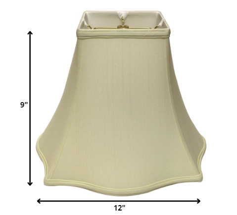 12" Ivory Premium Square Monay Shantung Lampshade