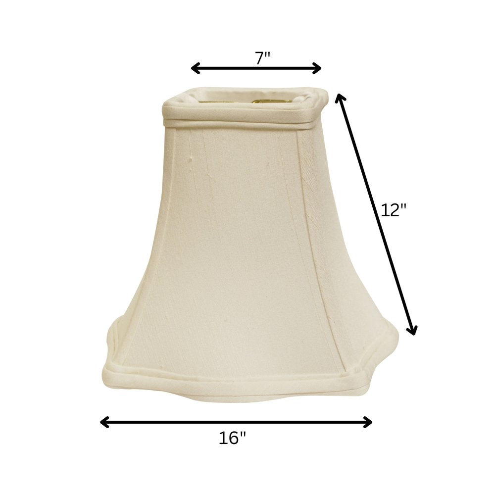White Monay Shantung Silk Square Lamp Shade