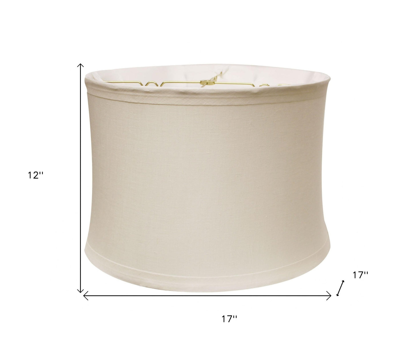 17" Snow Drum Trimmed Linen Lampshade