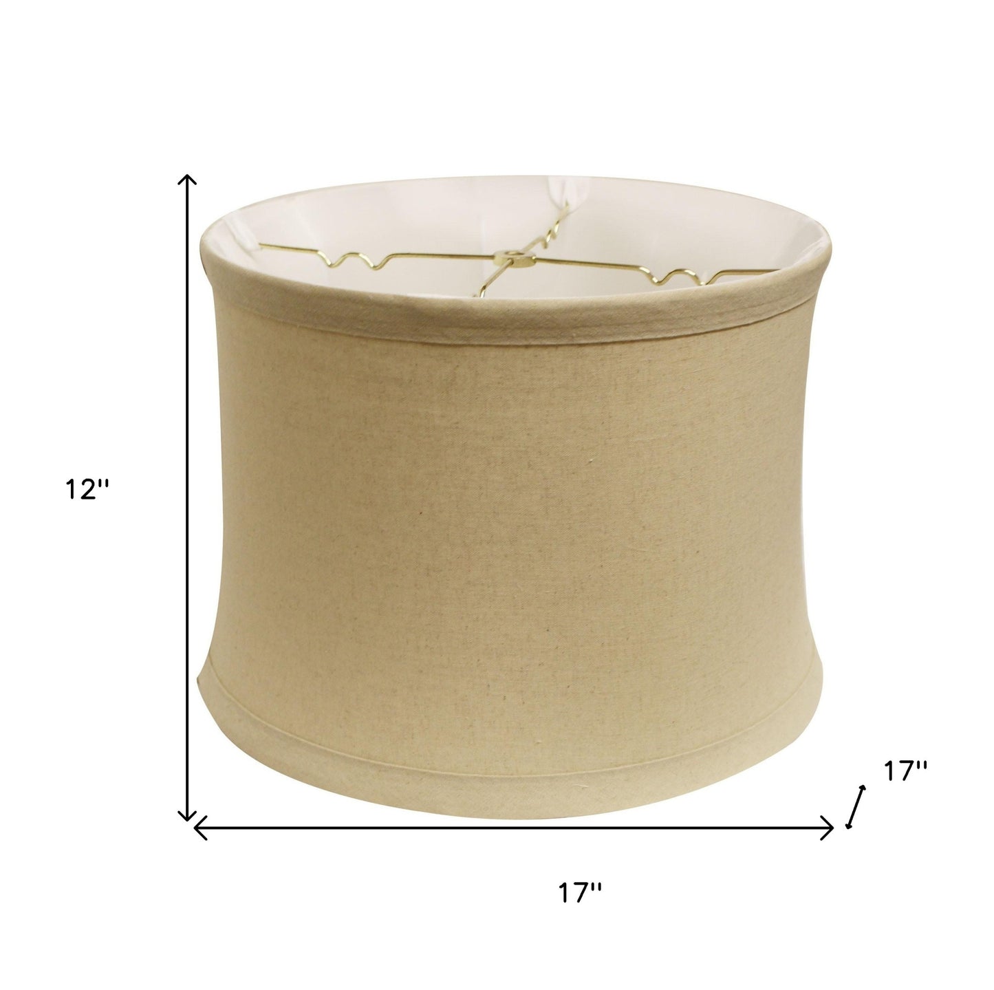 17" Rosewood Drum Trimmed Linen Lampshade