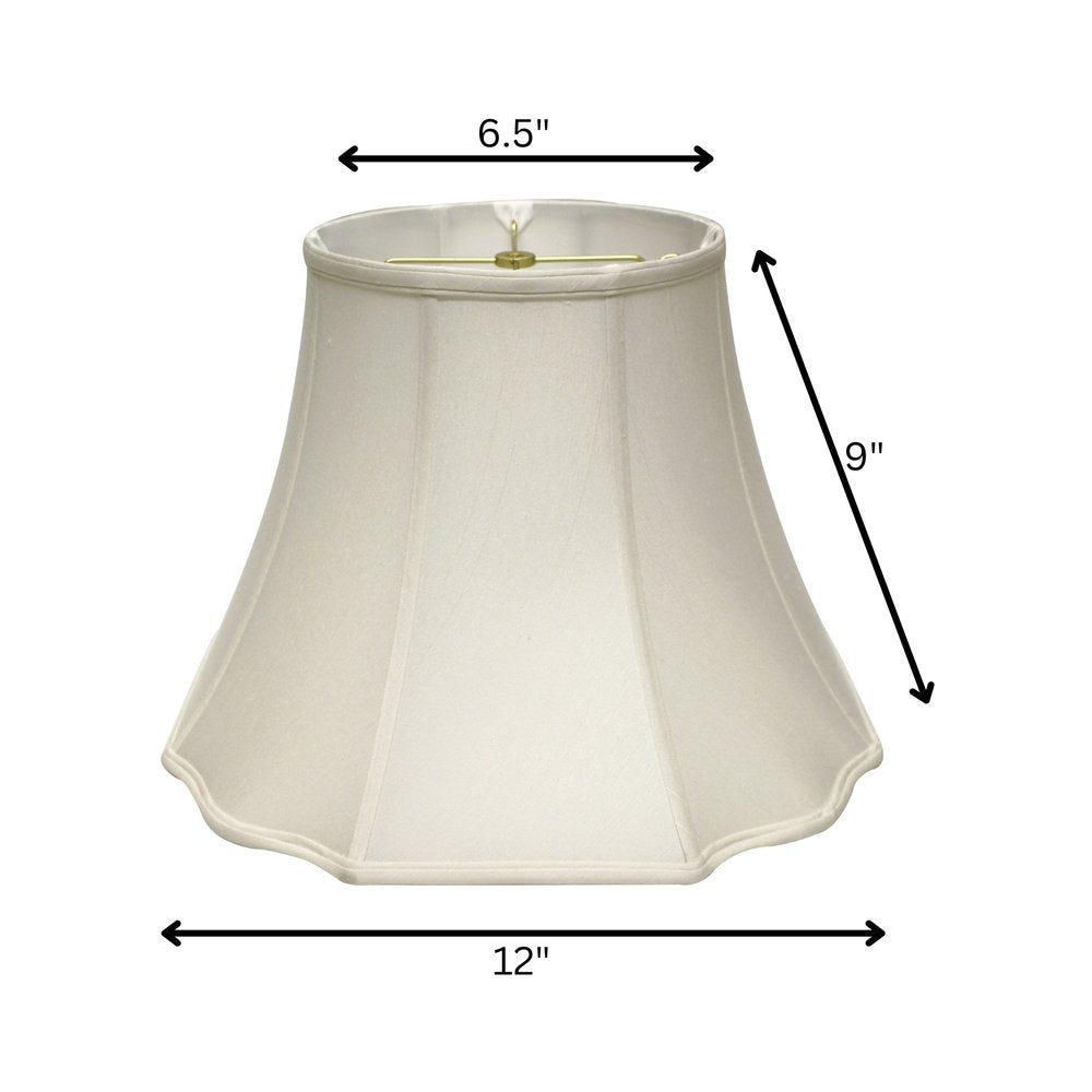 White Monay Shantung Silk Bell Lamp Shade