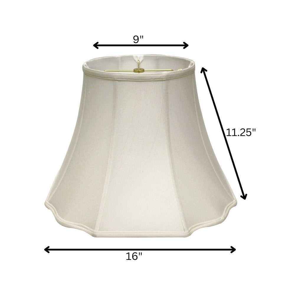 White Monay Shantung Silk Bell Lamp Shade
