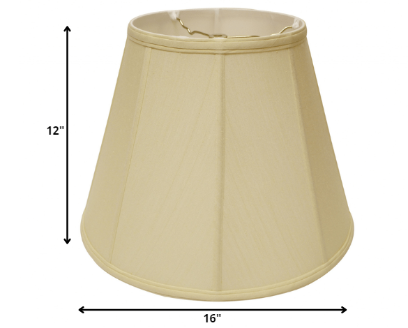 16" Antique White Slanted Empire Monay Shantung Lampshade