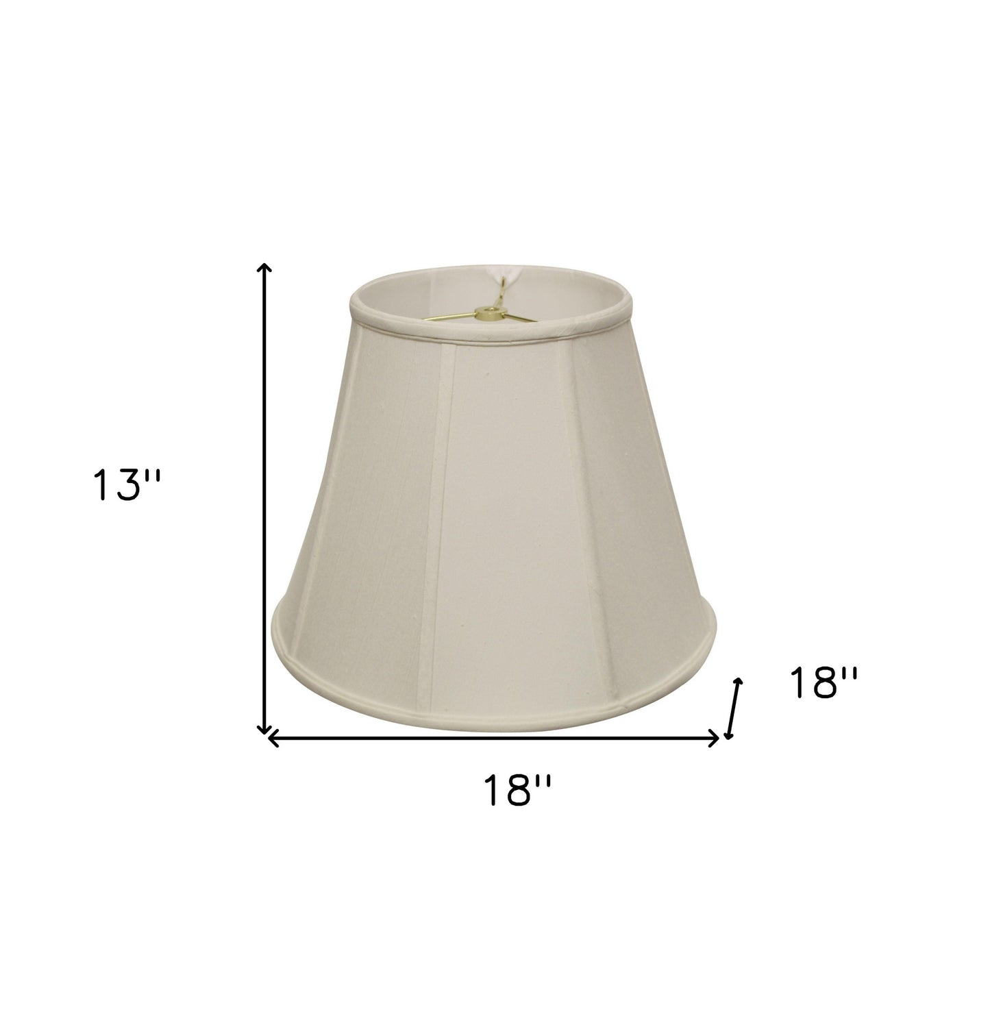 18" White Slanted Empire Monay Shantung Lampshade