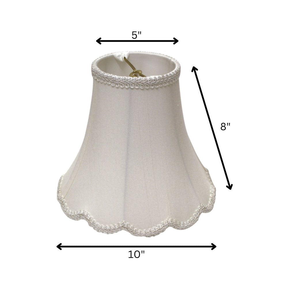 White Monay Shantung Silk Bell Lamp Shade
