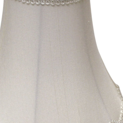 White Monay Shantung Silk Bell Lamp Shade