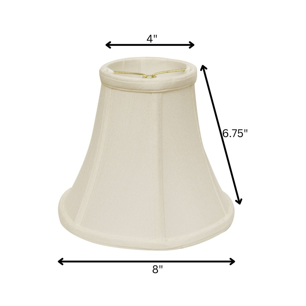 White Monay Shantung Silk Bell Lamp Shade