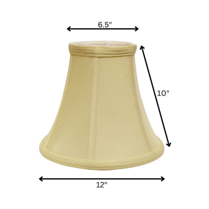 Antiqued White Monay Shantung Silk Bell Lamp Shade