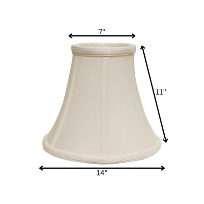 White Monay Shantung Silk Bell Lamp Shade
