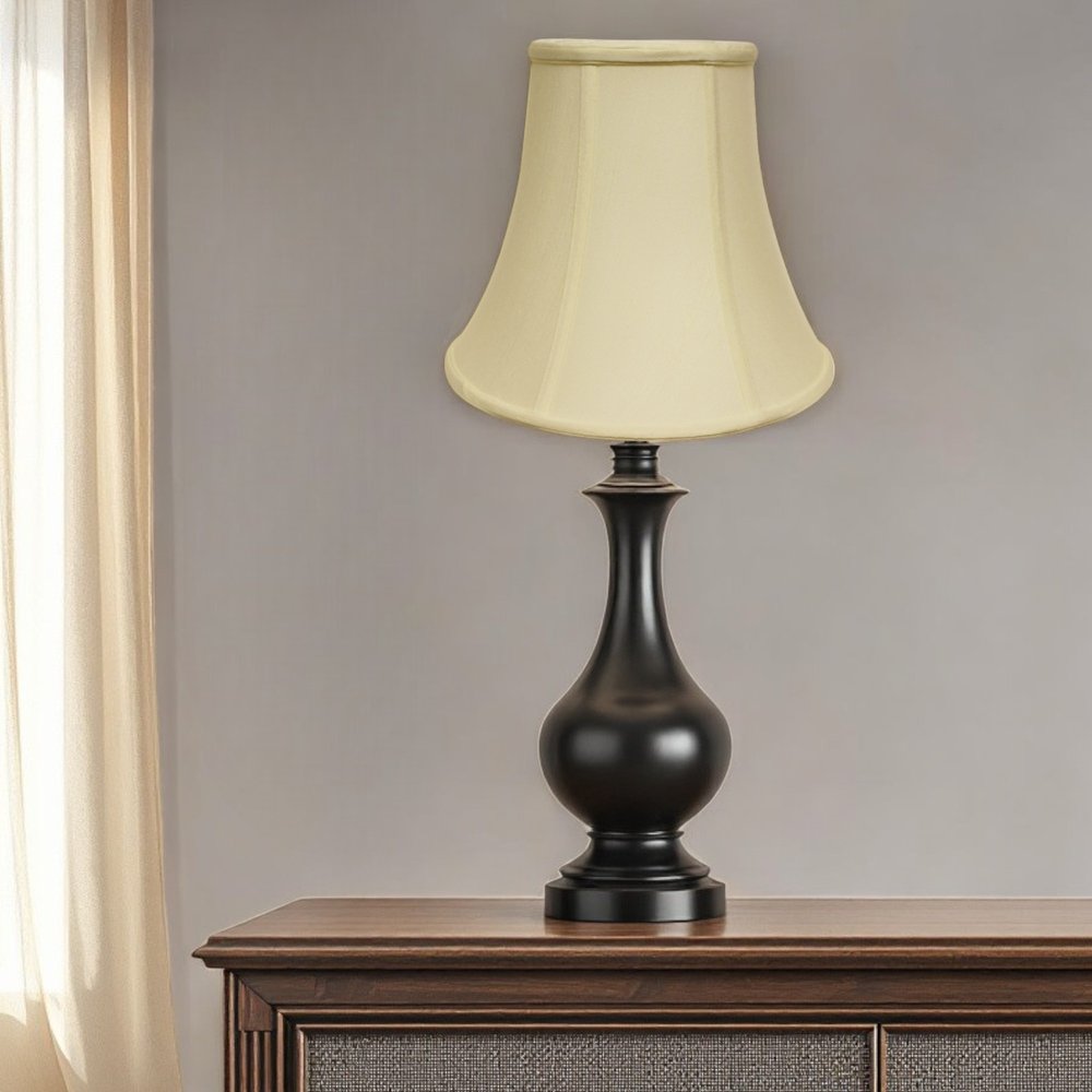 Ivory Monay Shantung Silk Bell Lamp Shade