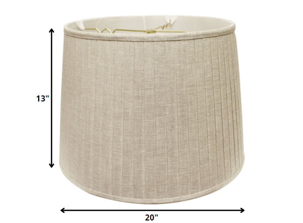 20" Cream Linen Lampshade with Side Pleats