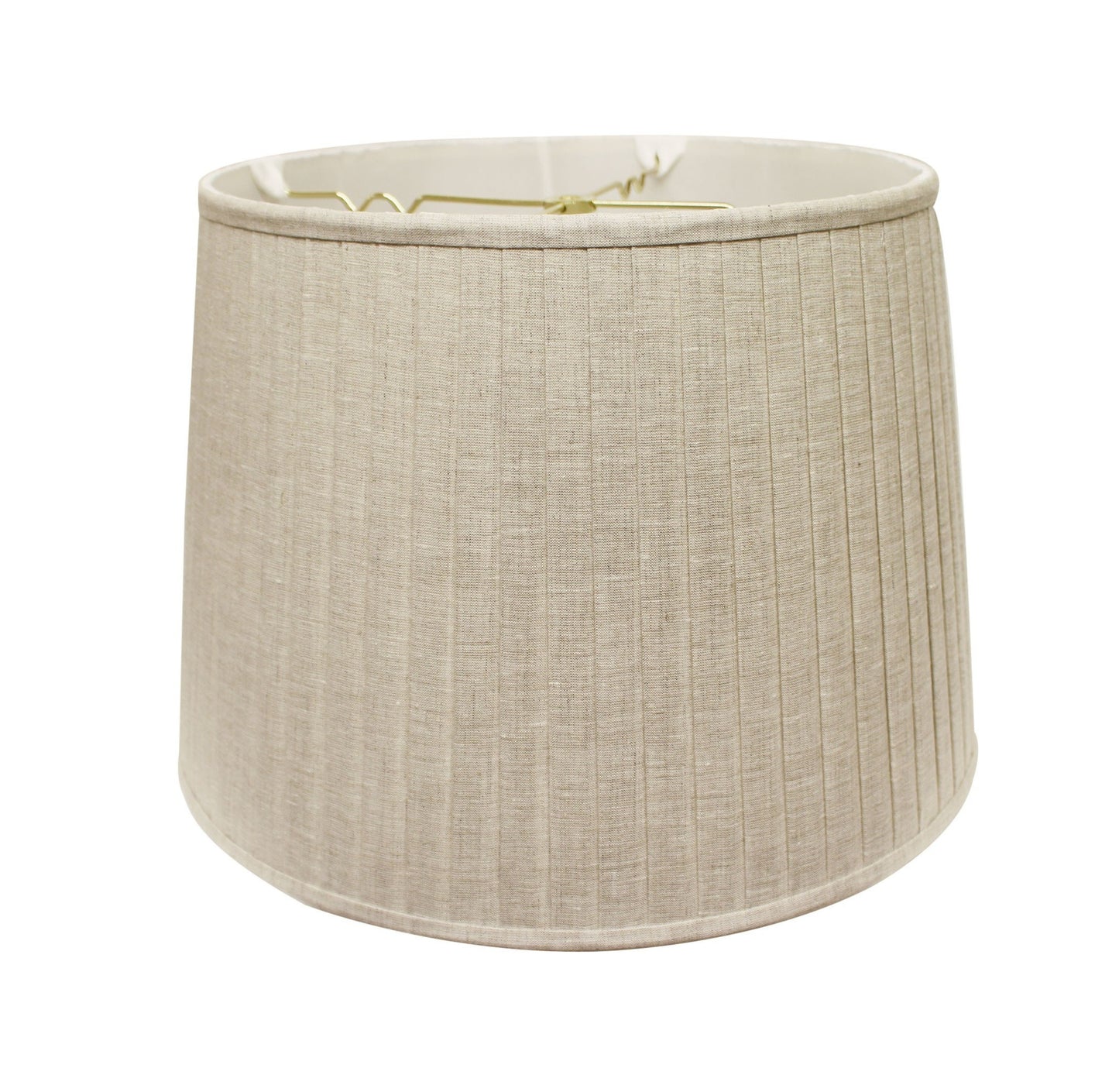 20" Cream Linen Lampshade with Side Pleats