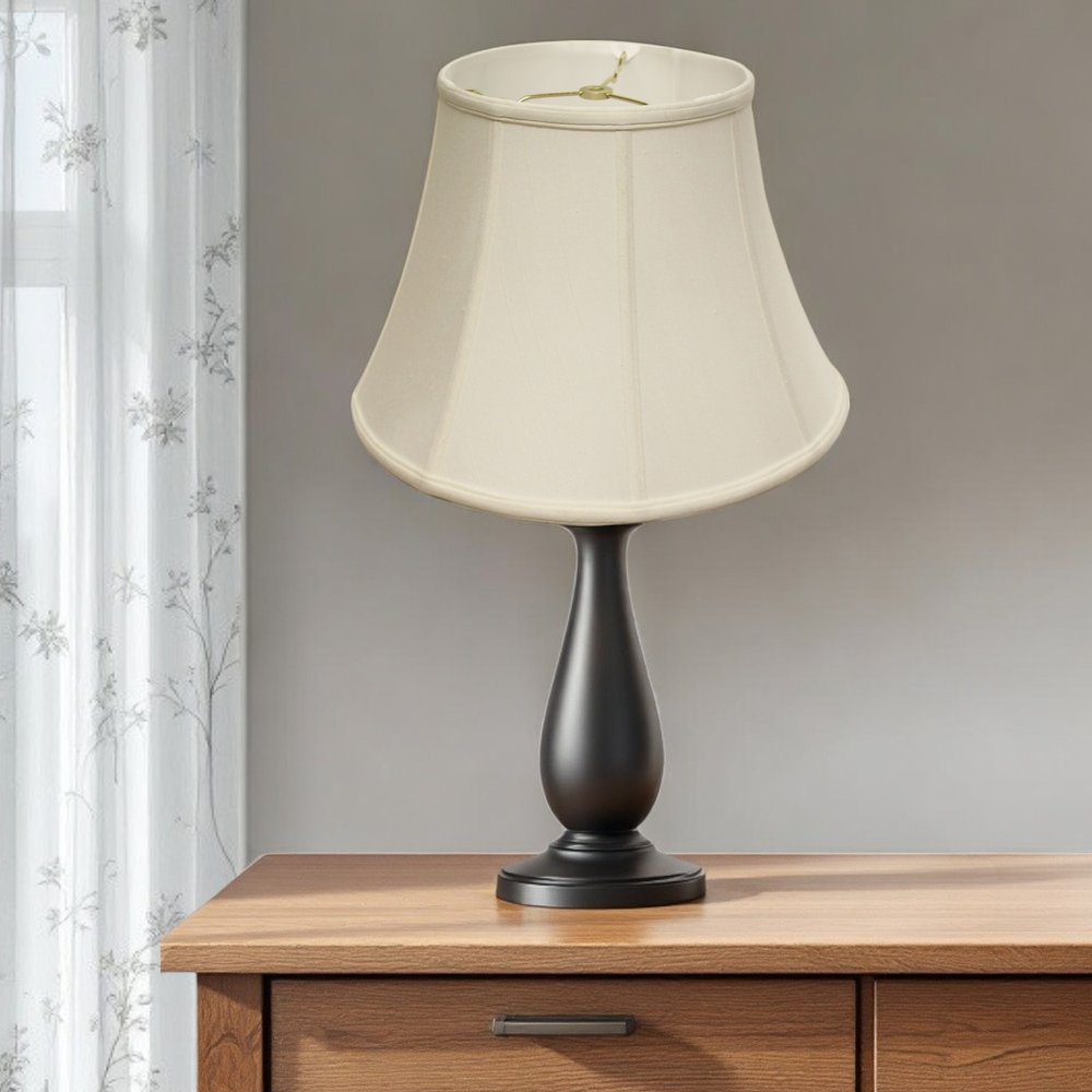 White Monay Shantung Silk Bell Lamp Shade