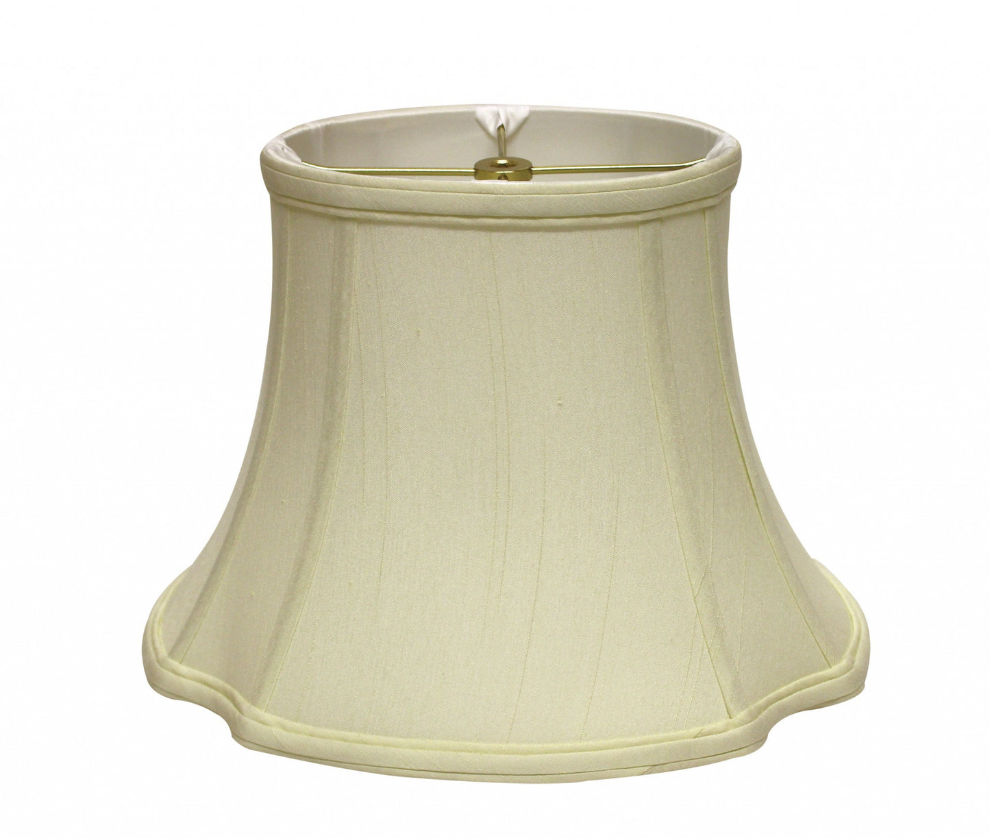 13" Ivory Reversed Oval Monay Shantung Lampshade