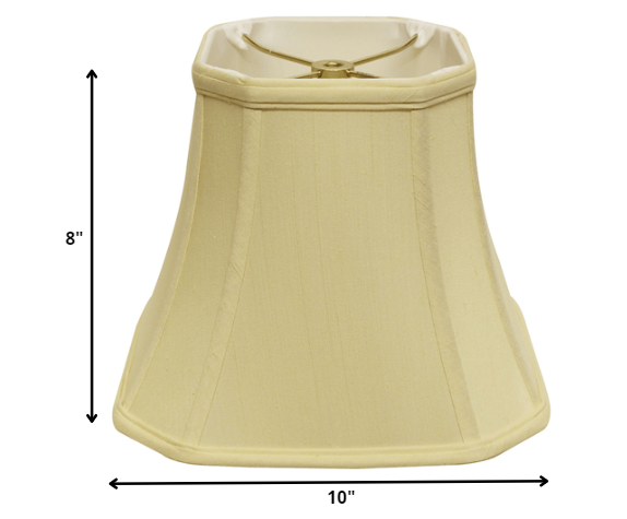 10" Antique White Slanted Square Bell Monay Shantung Lampshade
