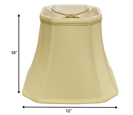 12" Antique White Slanted Square Bell Monay Shantung Lampshade