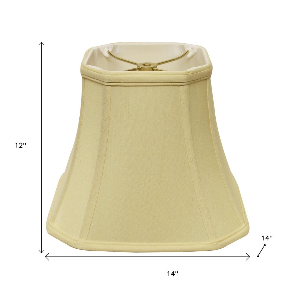 Antiqued White Monay Shantung Silk Square Lamp Shade