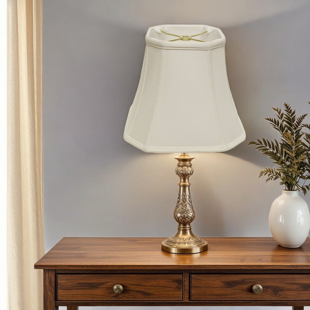 White Monay Shantung Silk Square Lamp Shade