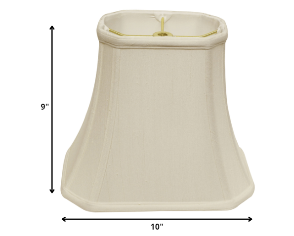 10" White Slanted Rectange Bell Monay Shantung Lampshade