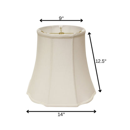 White Monay Shantung Silk Bell Lamp Shade