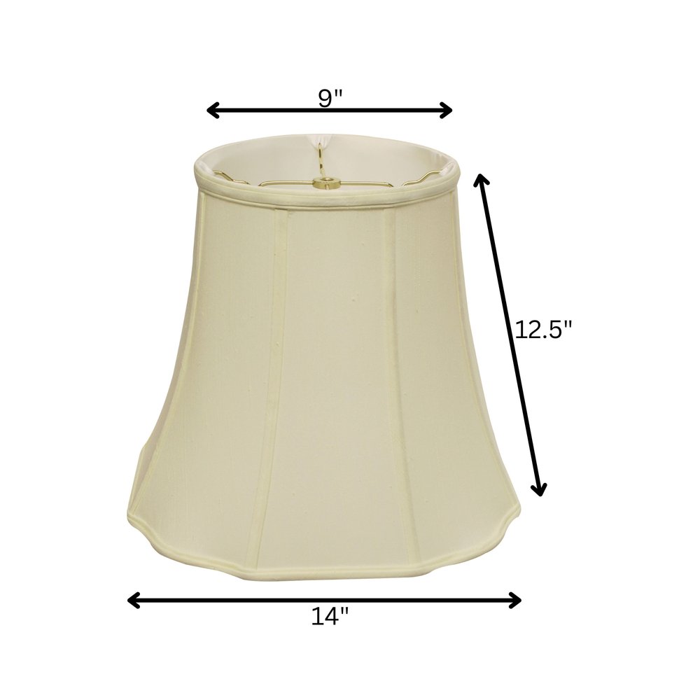 Ivory Monay Shantung Silk Bell Lamp Shade