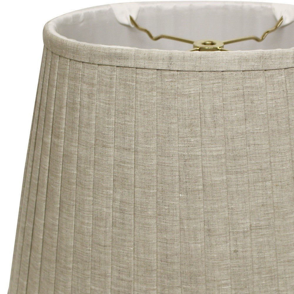 16" Cream Slanted Oval Linen Lampshade