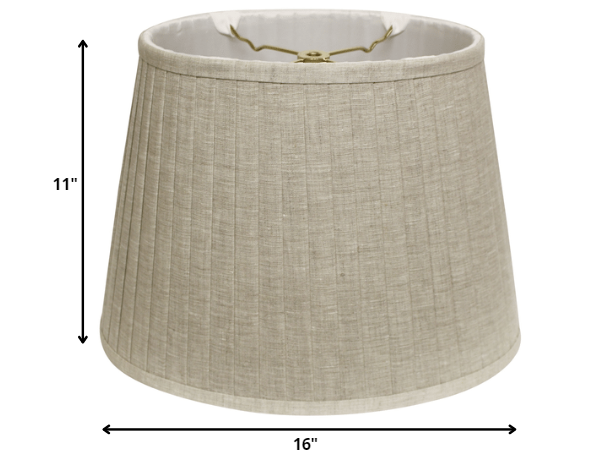 16" Cream Slanted Oval Linen Lampshade