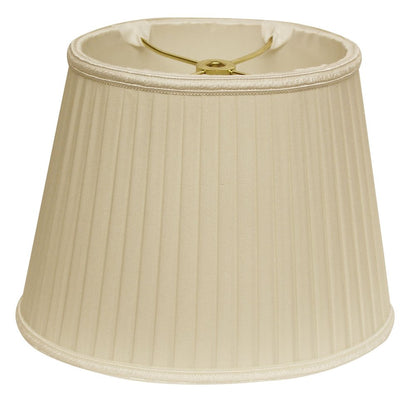 Ivory Shantung Silk Pleated Oval Lamp Shade