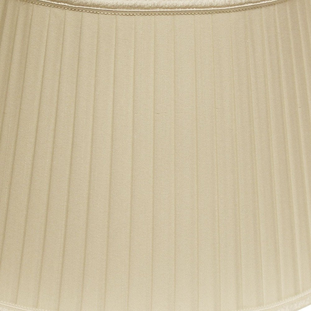 Ivory Shantung Silk Pleated Oval Lamp Shade