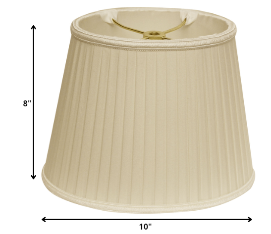 10" Ivory Oval Side Pleat Paperback Shantung Lampshade